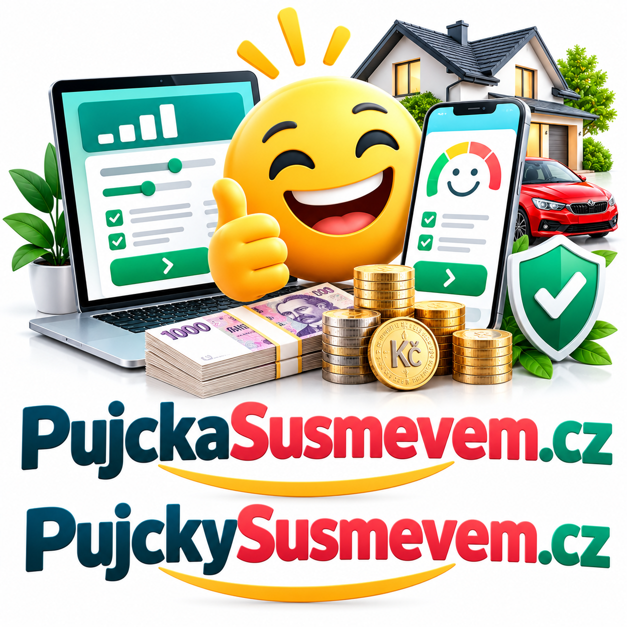PujckaSusmevem.cz + PujckySusmevem.cz – 2 atraktivní .CZ domény pro online půjčky, úvěry, finanční srovnávače a poradenství
