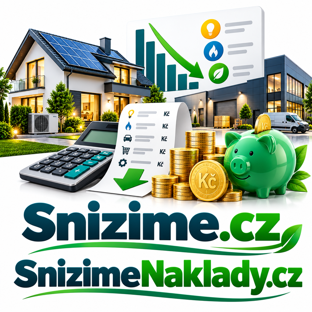 Snizime.cz + SnizimeNaklady.cz – 2 prémiové .CZ domény pro úspory, snížení nákladů, energie, finance a firemní poradenství