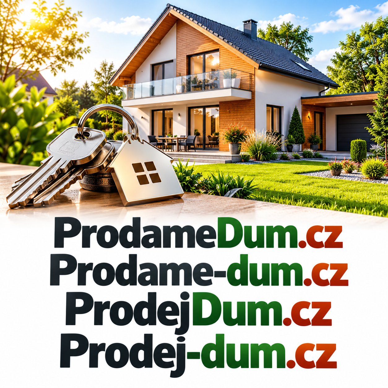 ProdameDum.cz + Prodame-dum.cz + ProdejDum.cz + Prodej-dum.cz – 4 prémiové .CZ domény pro reality, prodej domů a realitní kanceláře