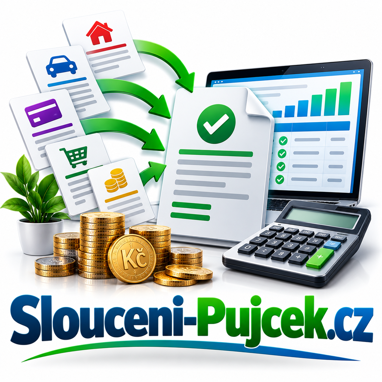 Slouceni-Pujcek.cz – atraktivní .CZ doména pro konsolidaci půjček, refinancování úvěrů a finanční poradenství