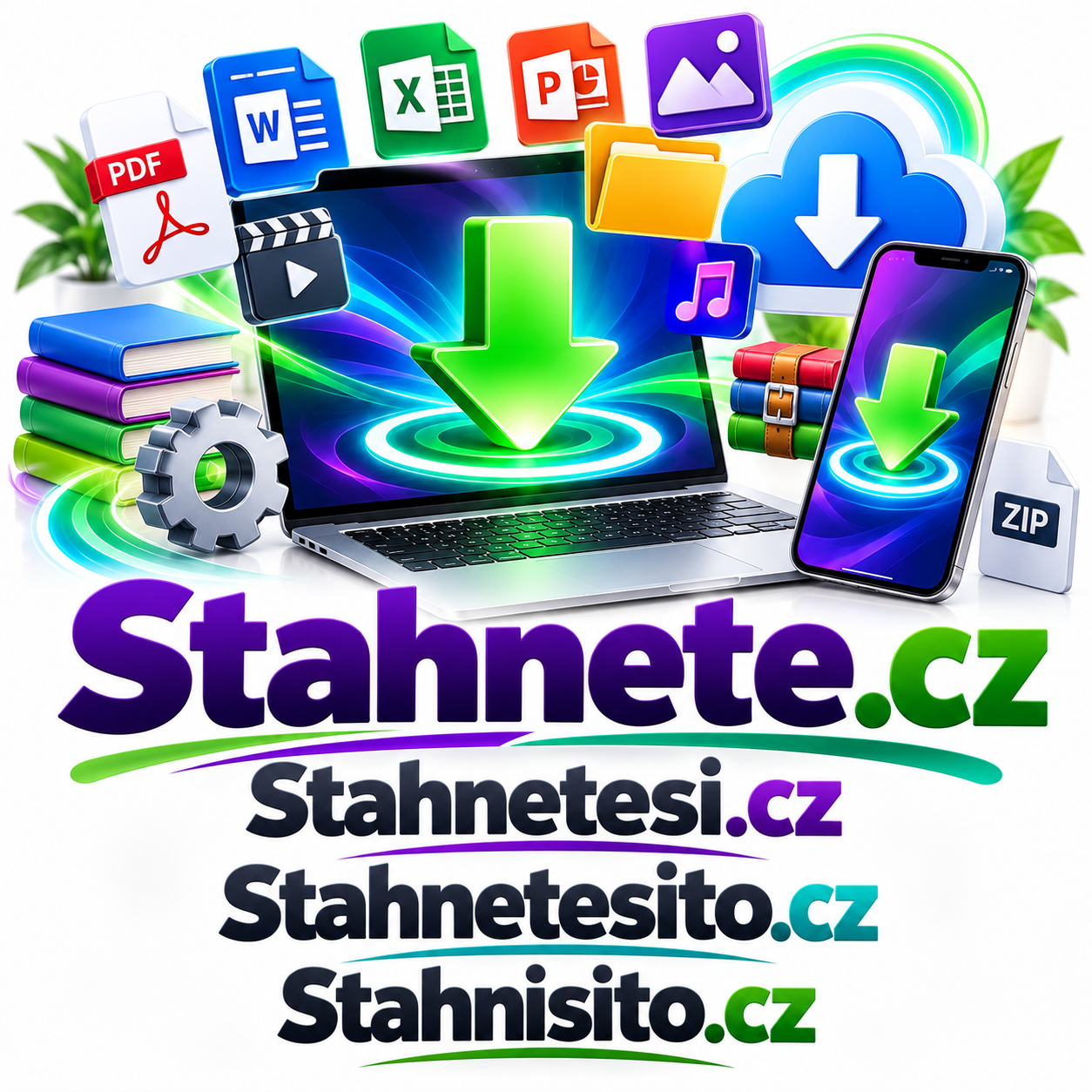 Stahnete.cz + 3 další .CZ domény – atraktivní sada pro stahování softwaru, aplikací, dokumentů a digitálního obsahu