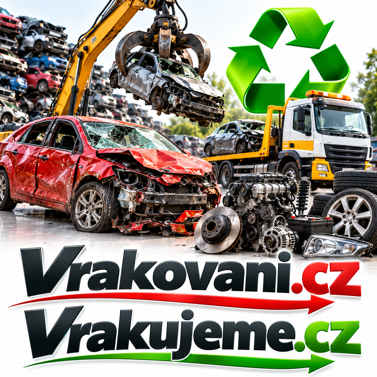 Vrakovani.cz + Vrakujeme.cz – 2 prémiové .CZ domény pro autovrakoviště, ekologickou likvidaci vozidel, výkup aut a autodíly