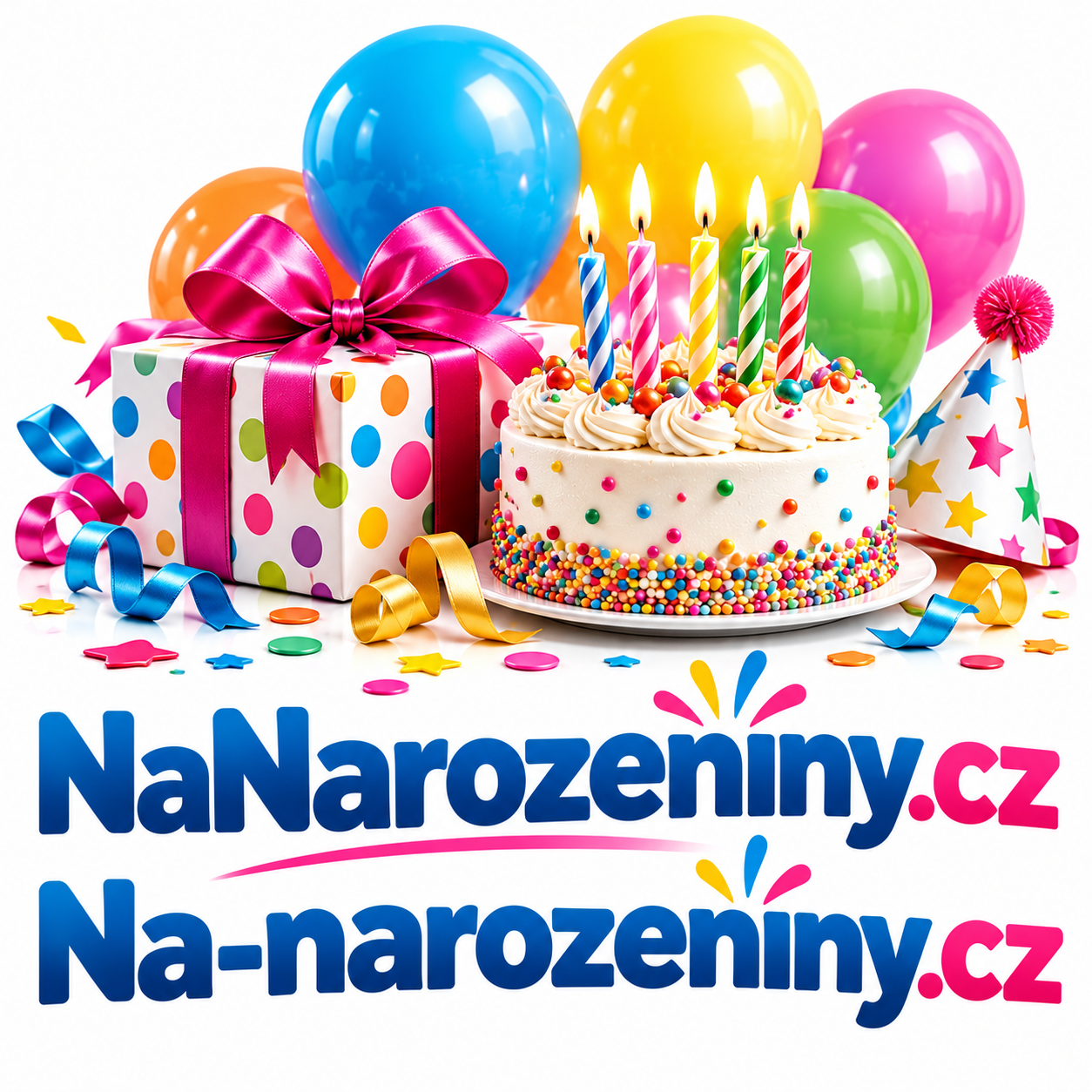 NaNarozeniny.cz + Na-narozeniny.cz – 2 atraktivní .CZ domény pro narozeninové oslavy, dárky a párty vybavení