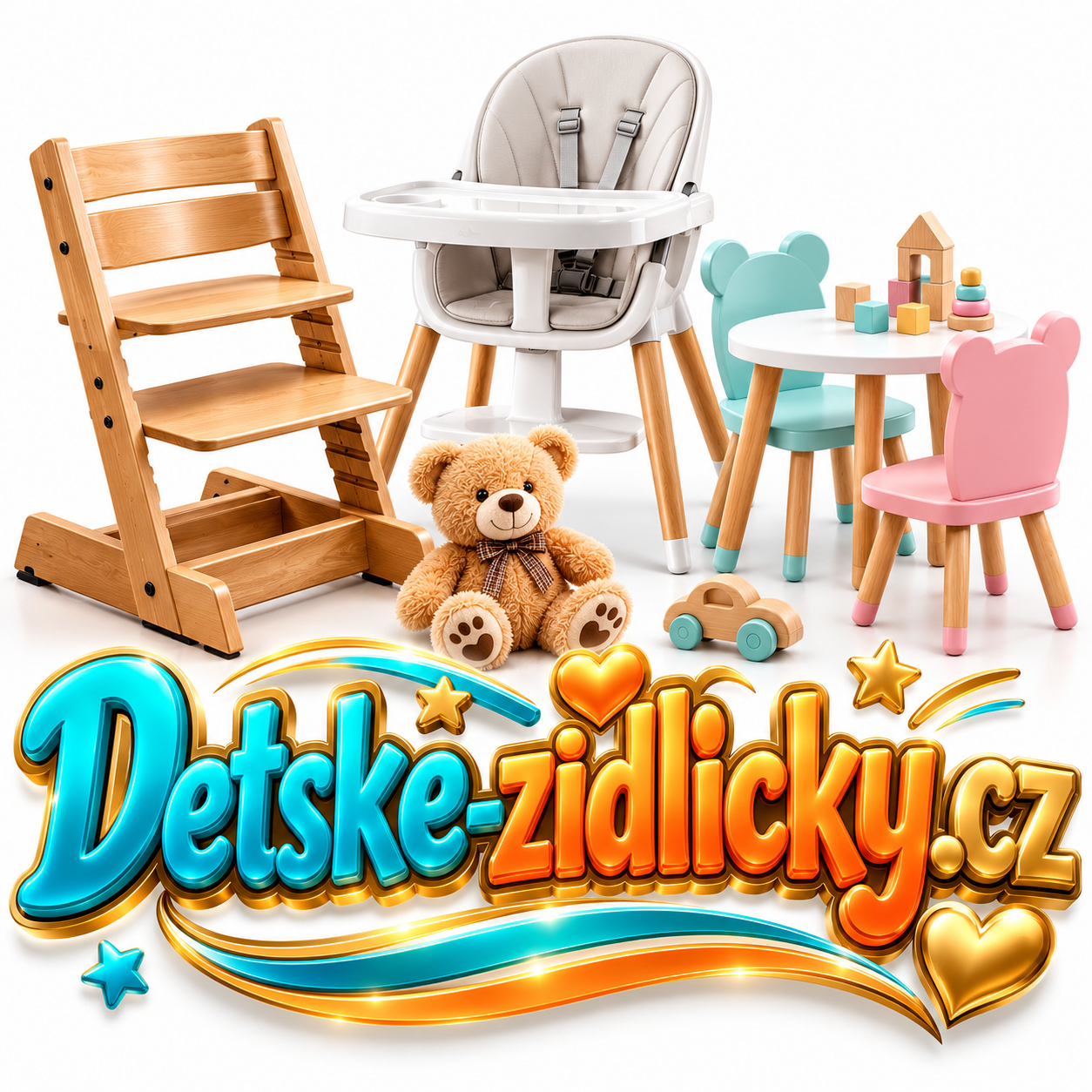Detske-zidlicky.cz – výstižná .CZ doména pro dětské jídelní židličky, rostoucí židle a dětský nábytek