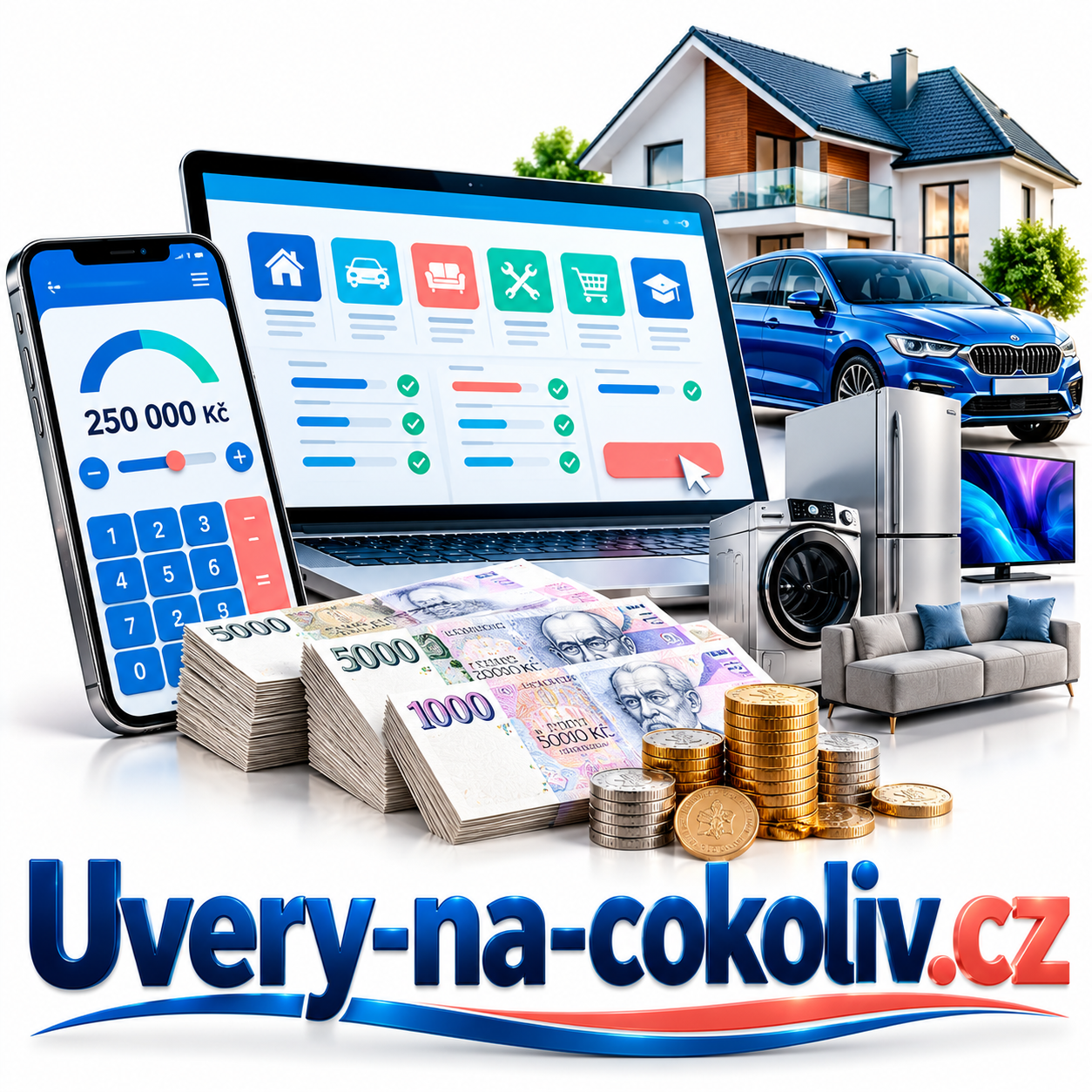 Uvery-na-cokoliv.cz – atraktivní .CZ doména pro bezúčelové úvěry, půjčky, finanční srovnávače a online financování