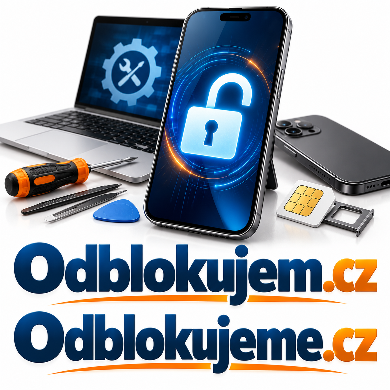 Odblokujem.cz + Odblokujeme.cz – 2 atraktivní .CZ domény pro odblokování telefonů, servis elektroniky a IT služby