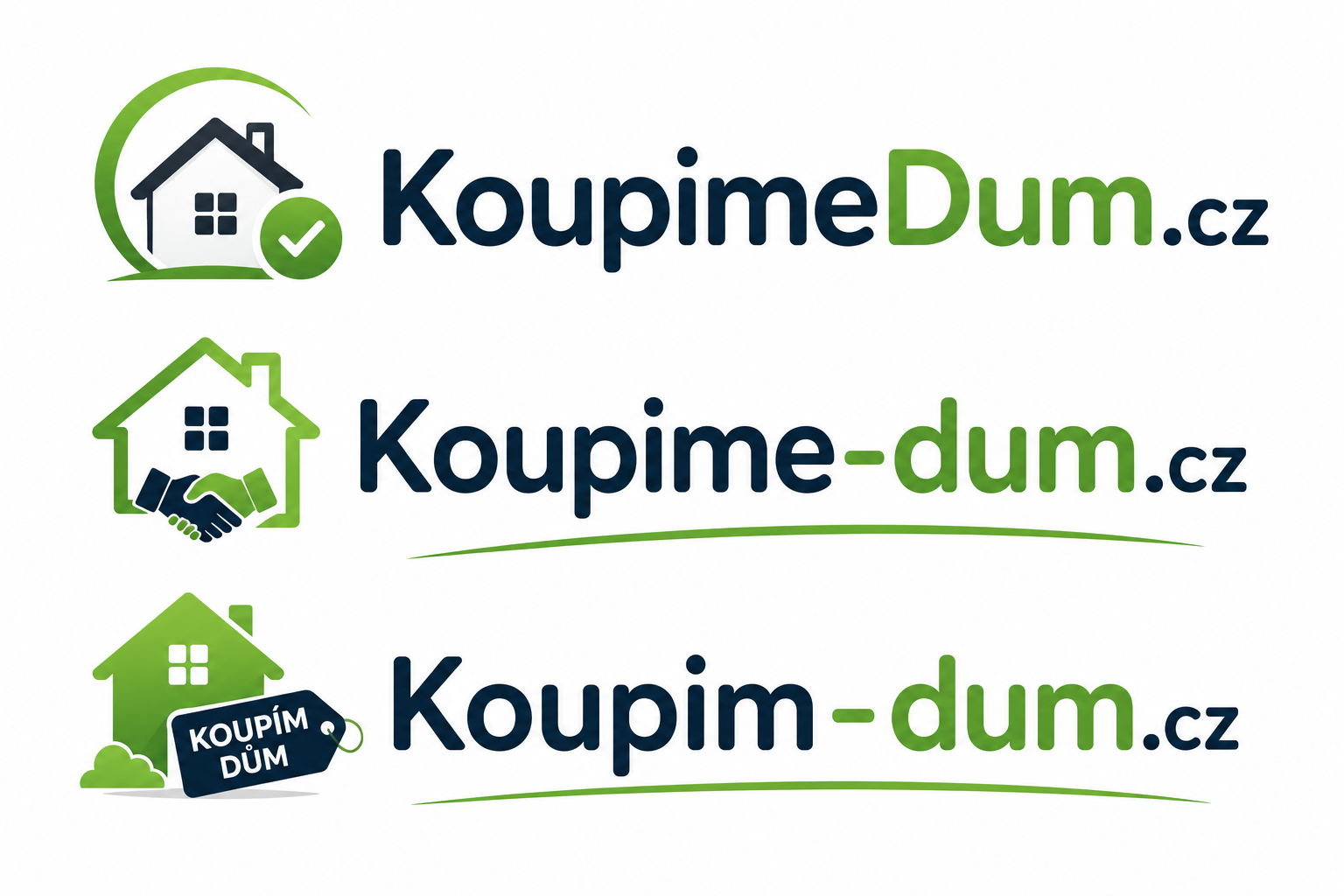 KoupimeDum.cz + Koupime-dum.cz + Koupim-dum.cz – 3 atraktivní .CZ domény pro výkup domů, nemovitostí a realitní služby