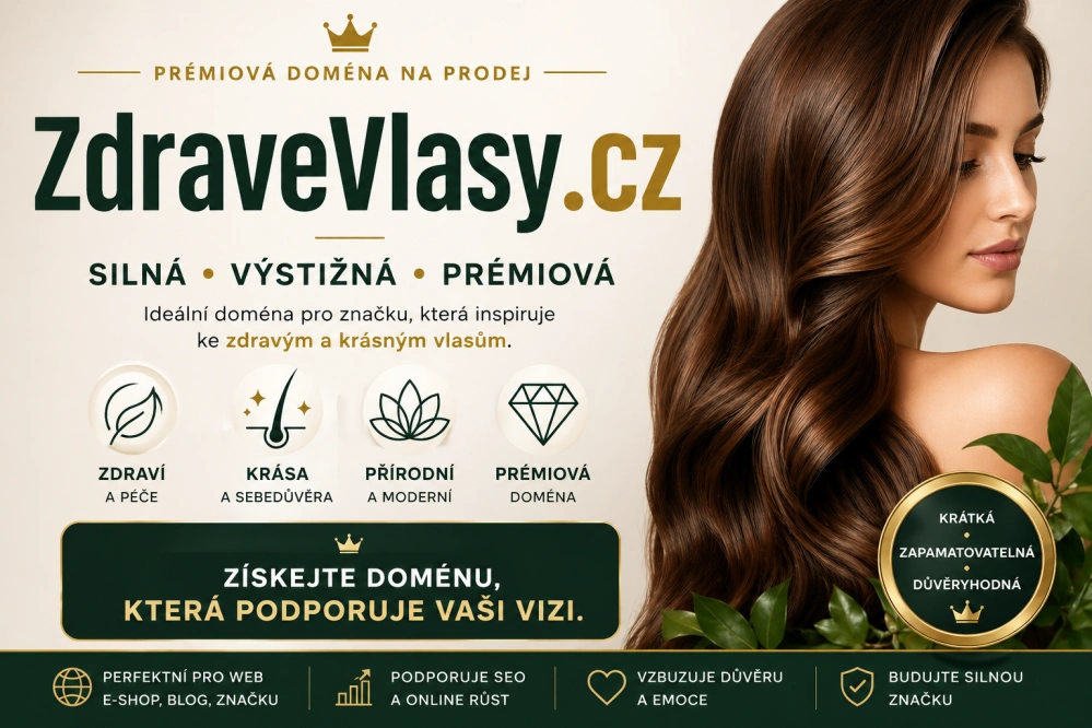 ZdraveVlasy.cz – prémiová doména pro vlasovou kosmetiku, péči a kliniky