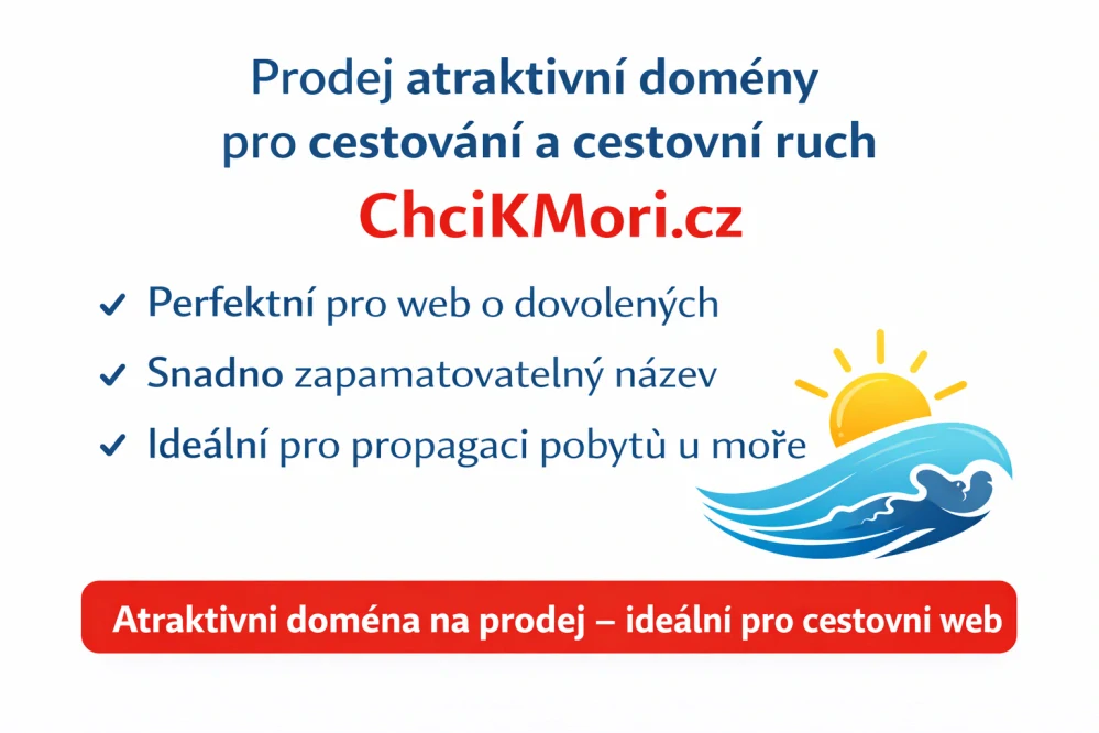 ChciKmori.cz – atraktivní .cz doména pro cestování, dovolenou a reality u moře