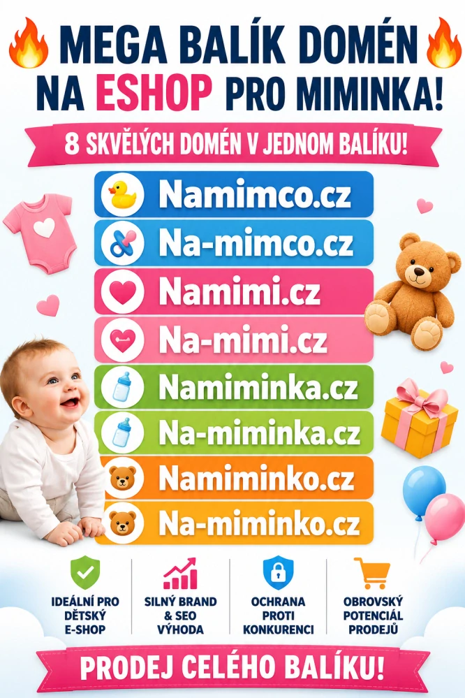 8 .CZ domén pro dětský e-shop – Namimco.cz, Namimi.cz a další