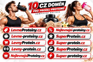 10 prémiových .CZ domén pro proteiny a sportovní výživu – kompletní balíček